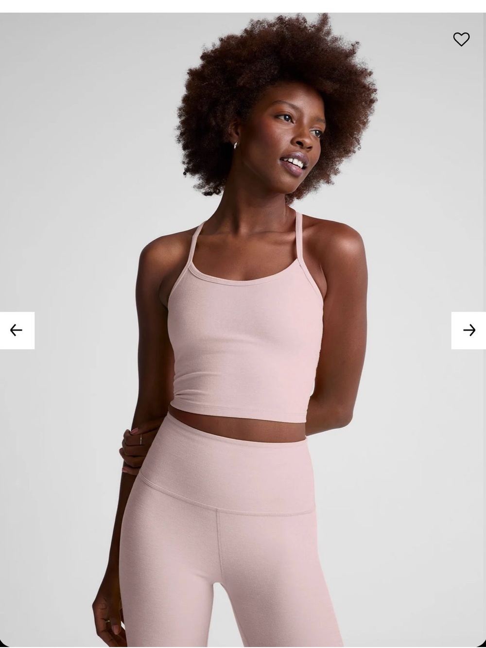 Beyond yoga pale pink heather set NWT